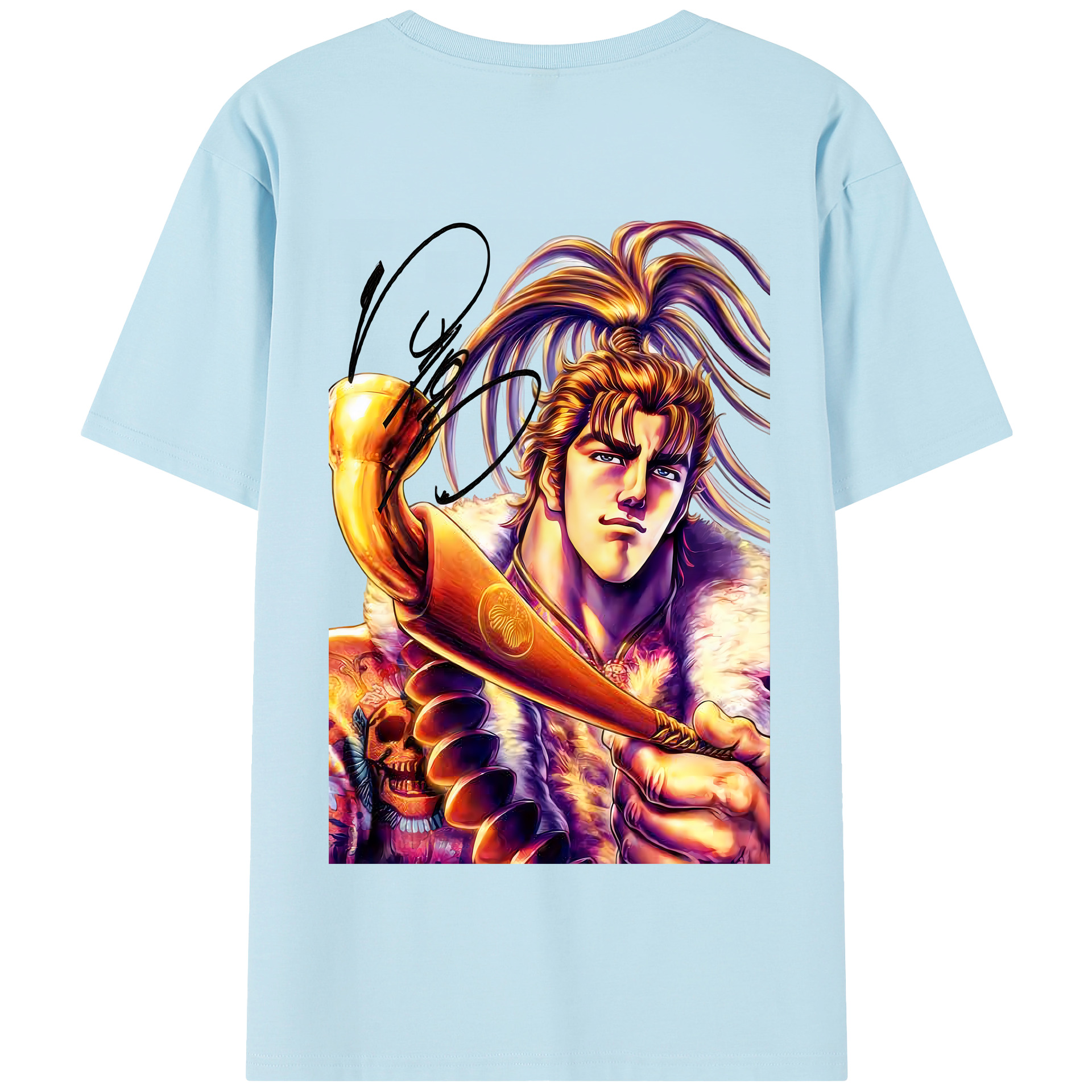 （画像用） 北斗の拳 Fist of the North Star 綿100％半袖Tシャツ（背面プリント）